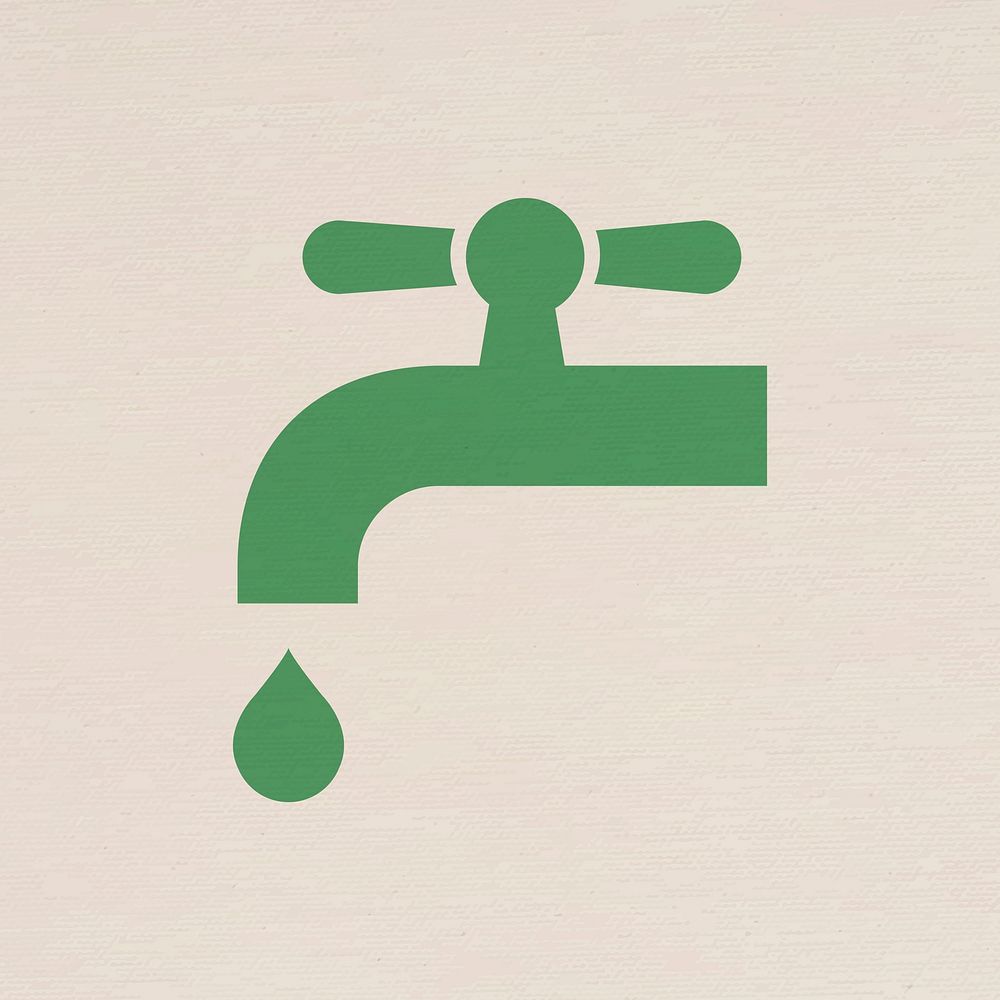 Water faucet icon for business in flat graphic