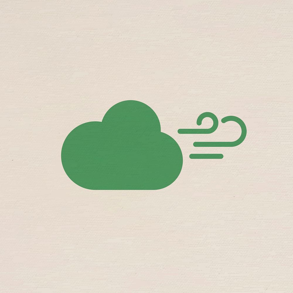 Windy cloud icon psd for business in flat graphic
