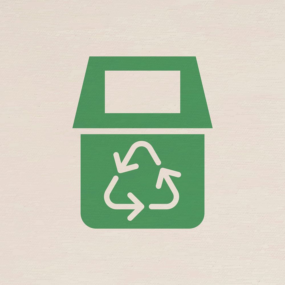 Recycling bin icon vector for business in flat graphic