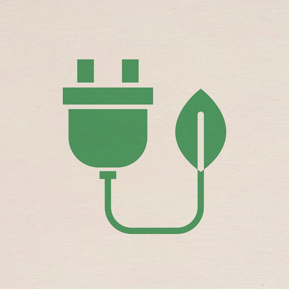 Electrical plug icon for business in flat graphic