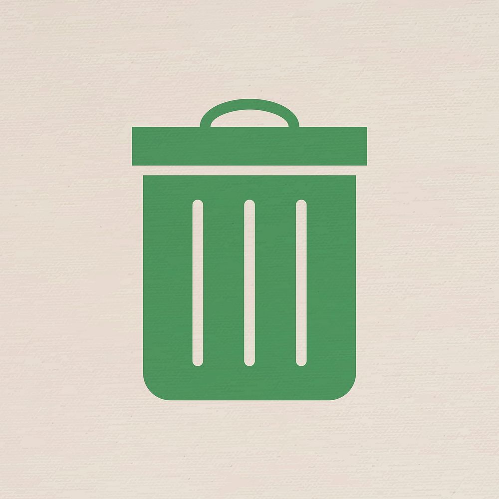 Trash can icon for business in flat graphic
