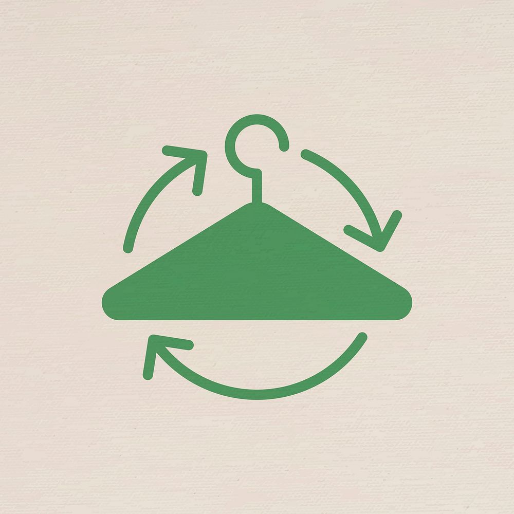 Recyclable cloth hanger icon for business in flat graphic