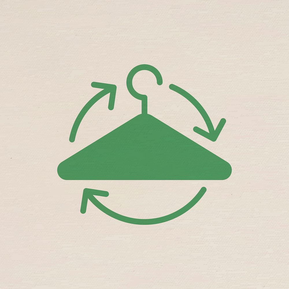 Recyclable cloth hanger icon psd for business in flat graphic