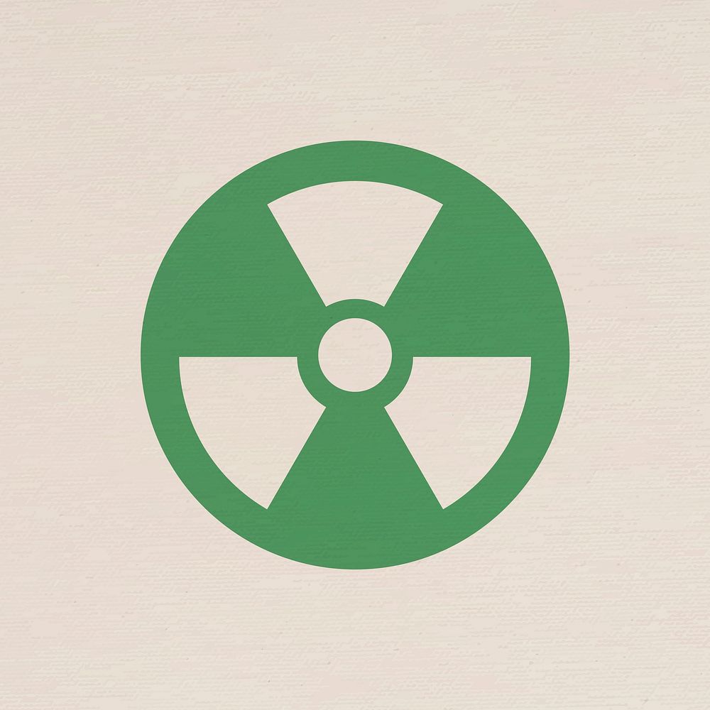 Radiation hazard symbol icon in flat design