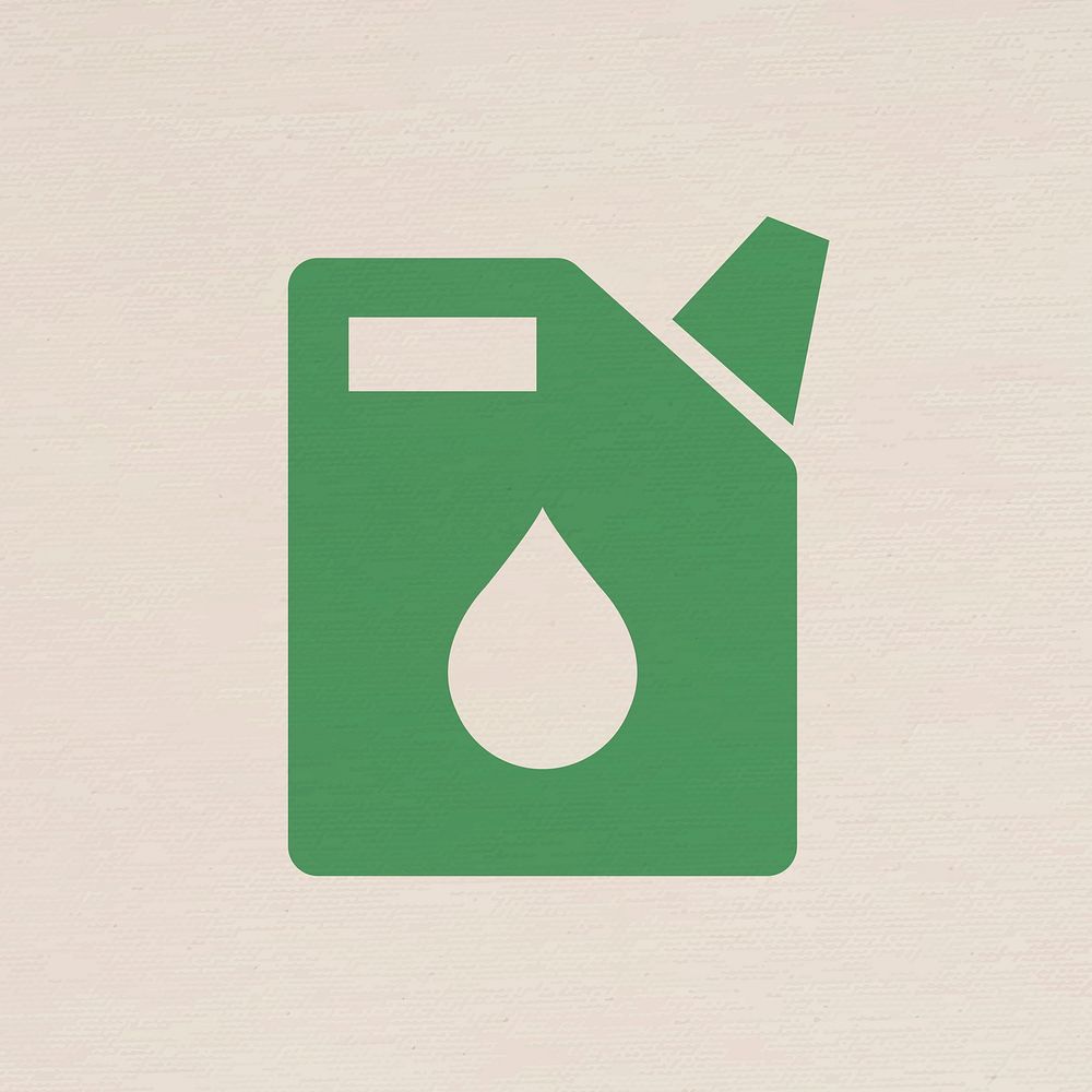 Biodiesel petrol bucket icon in flat design