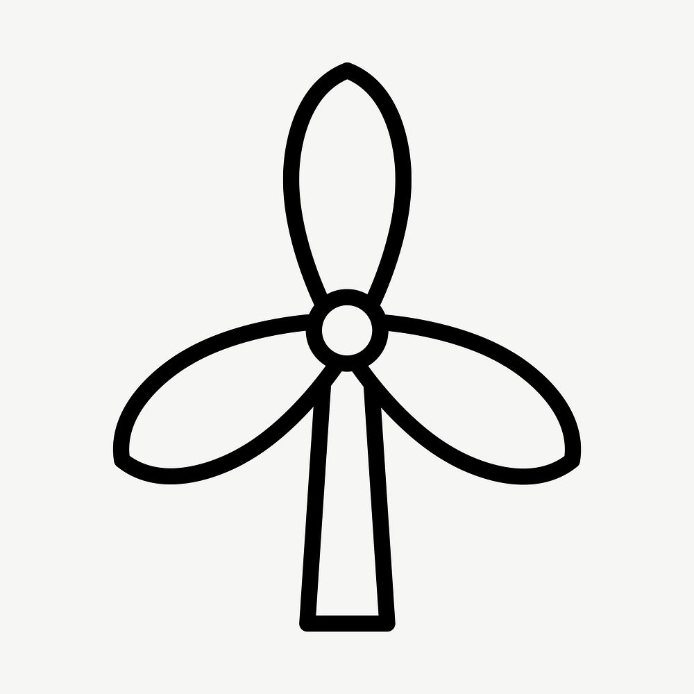 Wind turbine icon vector for business in simple line