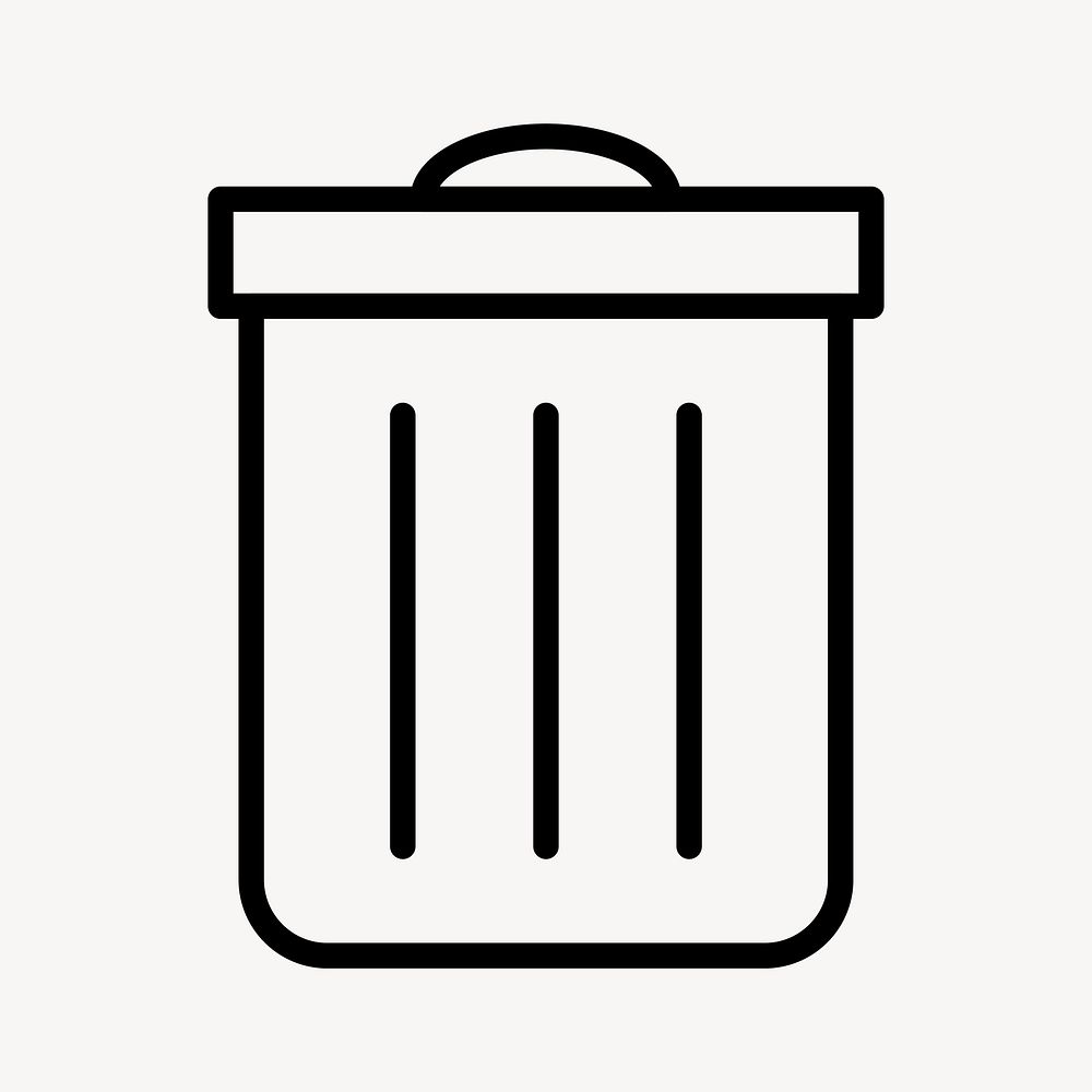 Trash can icon for business in simple line