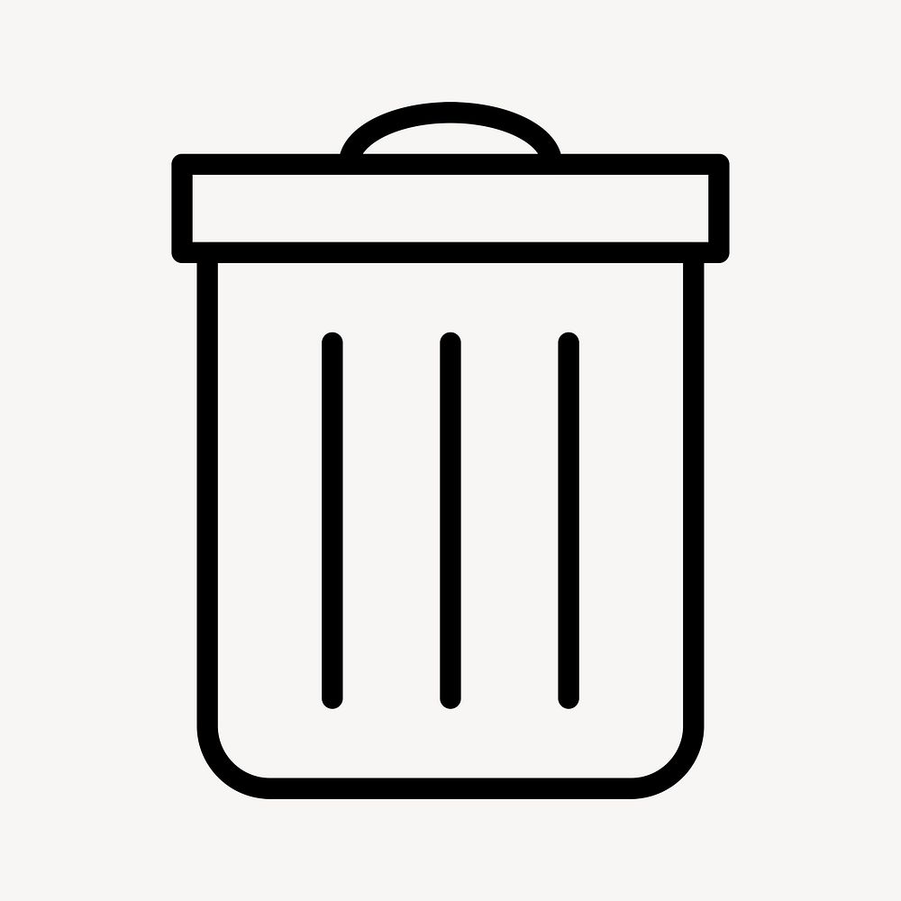 Trash can icon psd for business in simple line