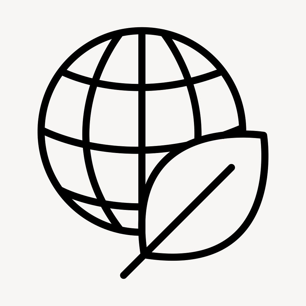 Sustainable planet business icon in simple line