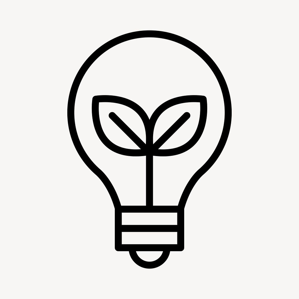 Light bulb environment icon psd for business in simple line