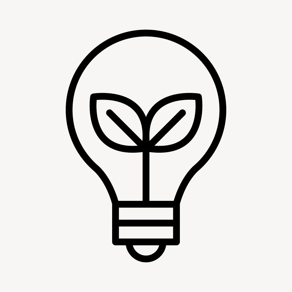 Light bulb environment icon for business in simple line