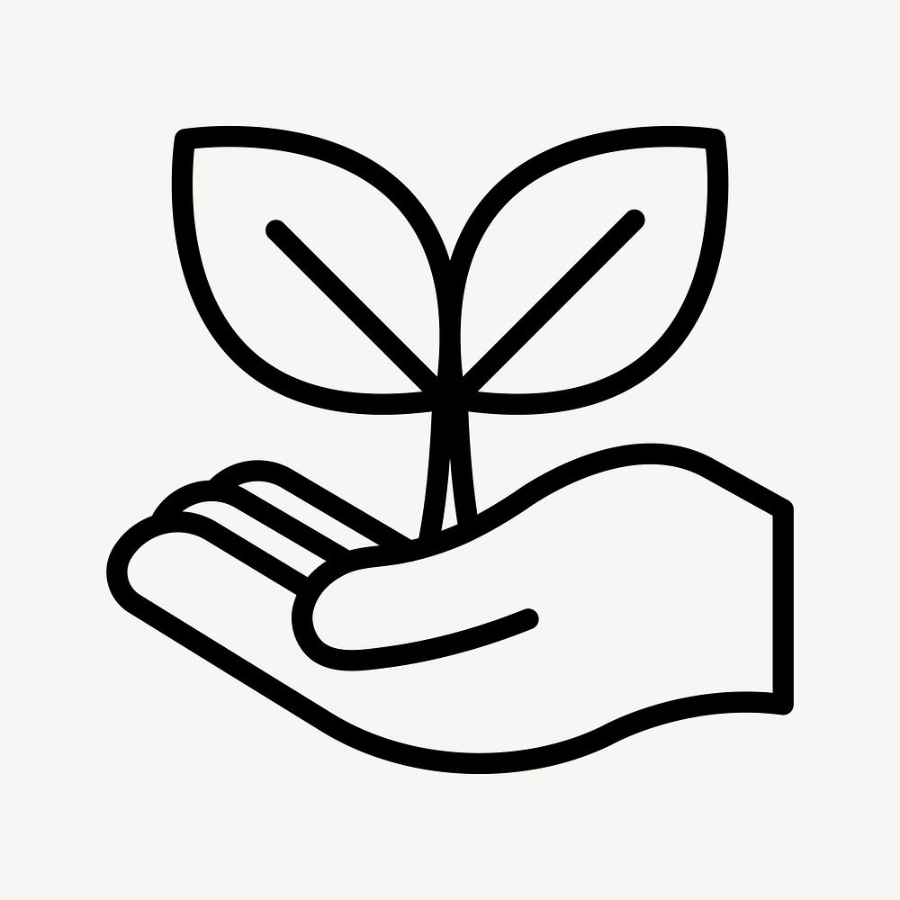 Sustainable plant business icon in simple line