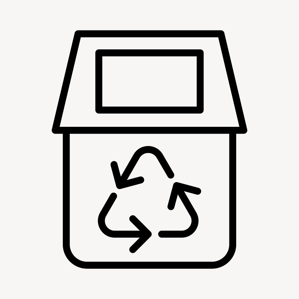 Recycling bin icon psd for business in simple line