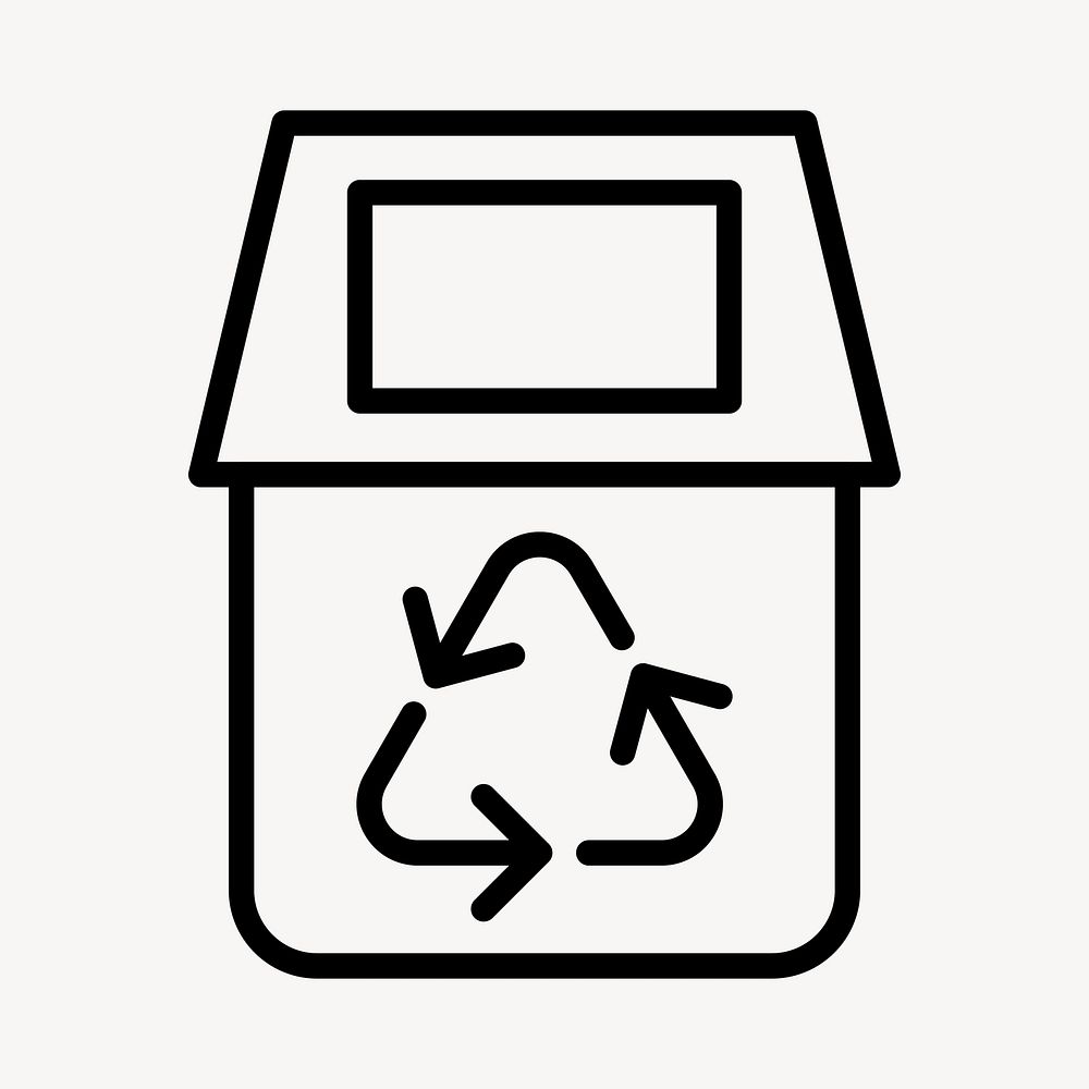 Recycling bin icon for business in simple line
