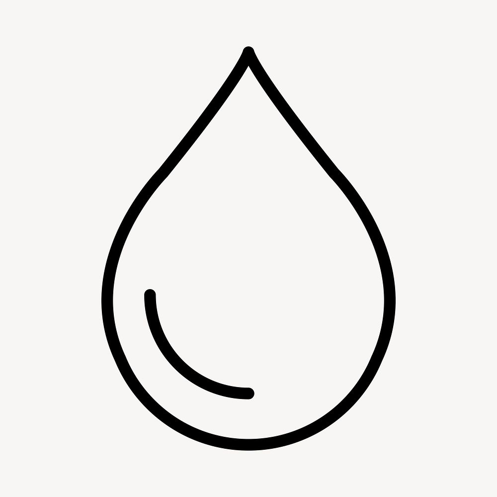 Water drop icon psd for business in simple line