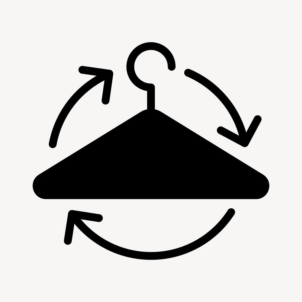 Recyclable cloth hanger icon for business in flat graphic