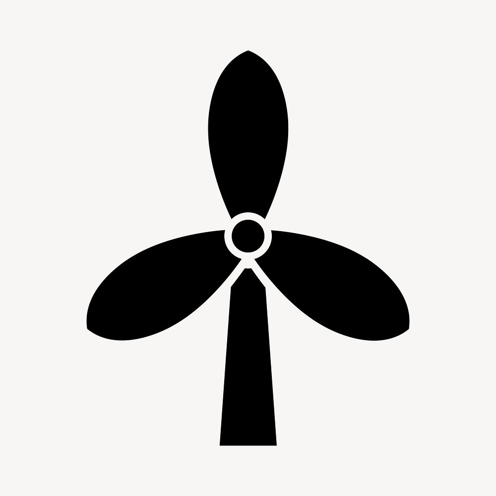 Wind turbine icon for business in flat graphic