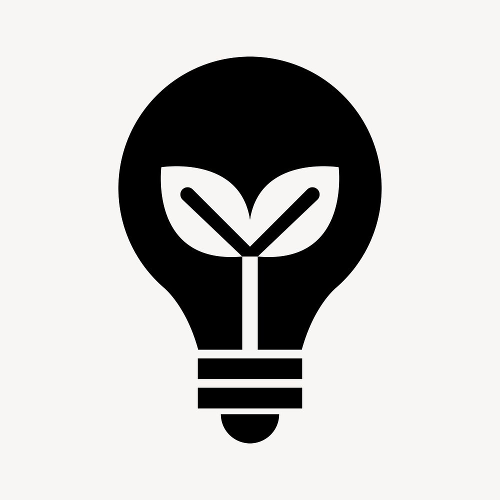 Light bulb environment icon psd for business in flat graphic