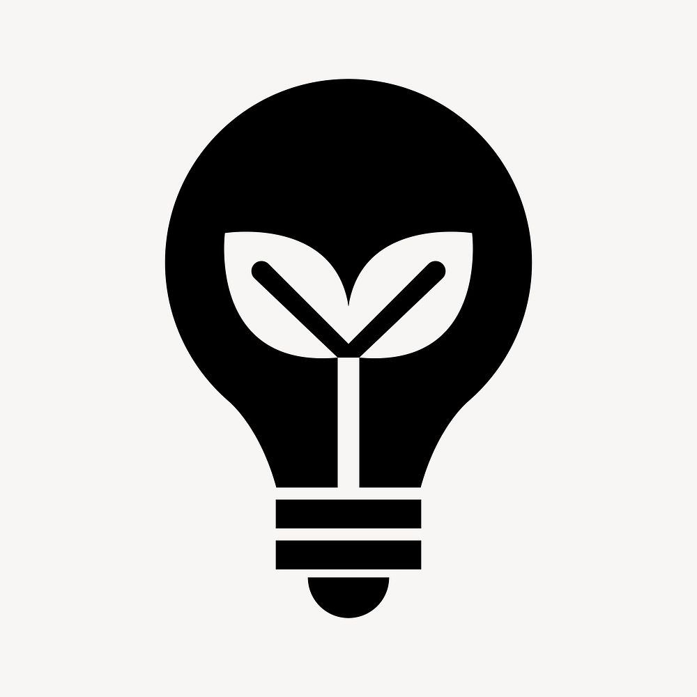 Light bulb environment icon for business in flat graphic