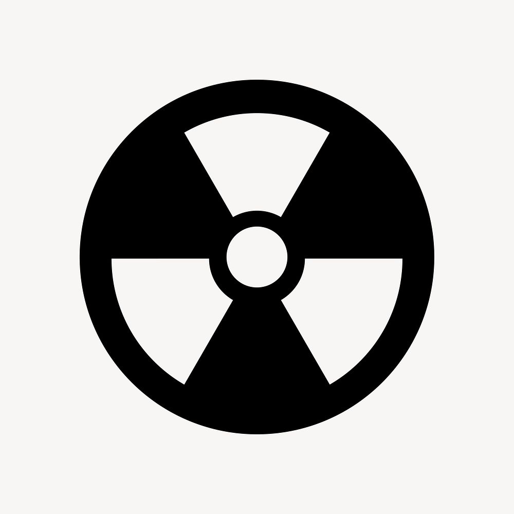 Radiation hazard symbol icon in flat graphic