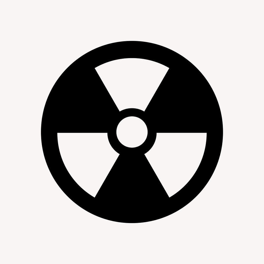 Radiation hazard symbol icon psd in flat graphic