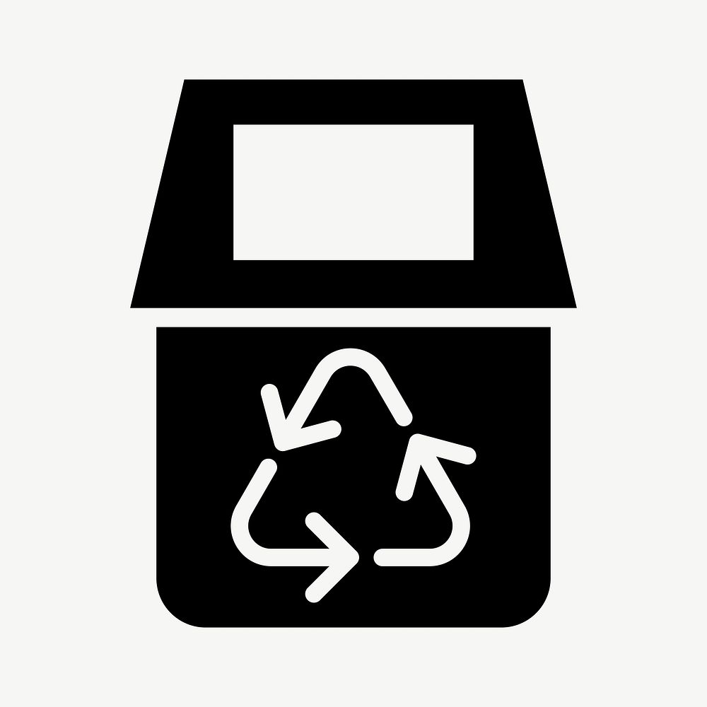 Recycling bin icon vector for business in flat graphic