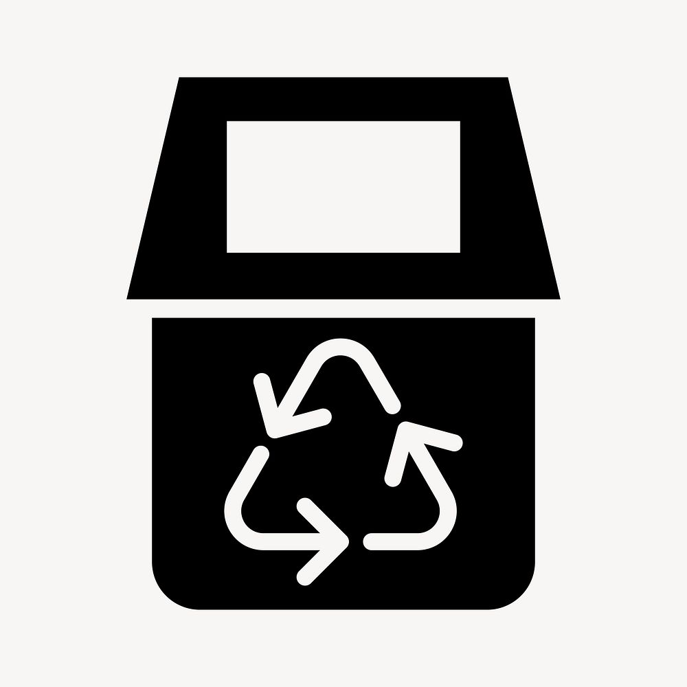 Recycling bin icon for business in flat graphic