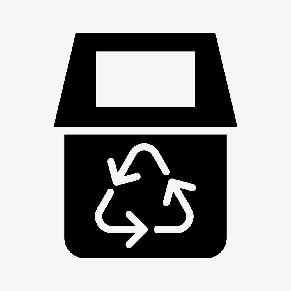 Recycling bin icon psd for business in flat graphic