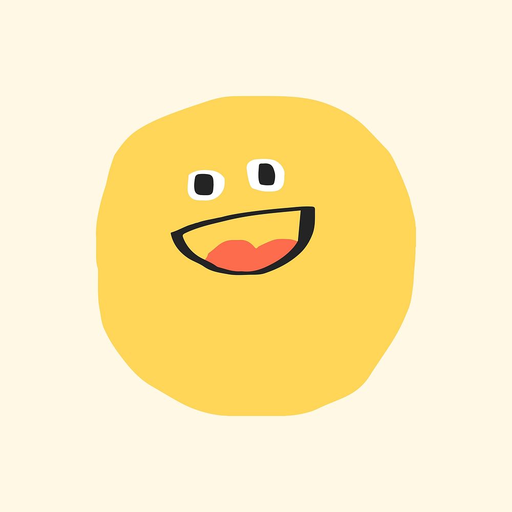 Smiley face sticker psd doodle emoticon icon