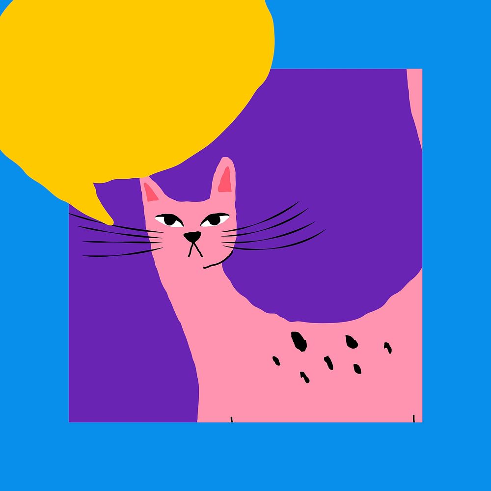 Cat with speech bubble vector illustration design