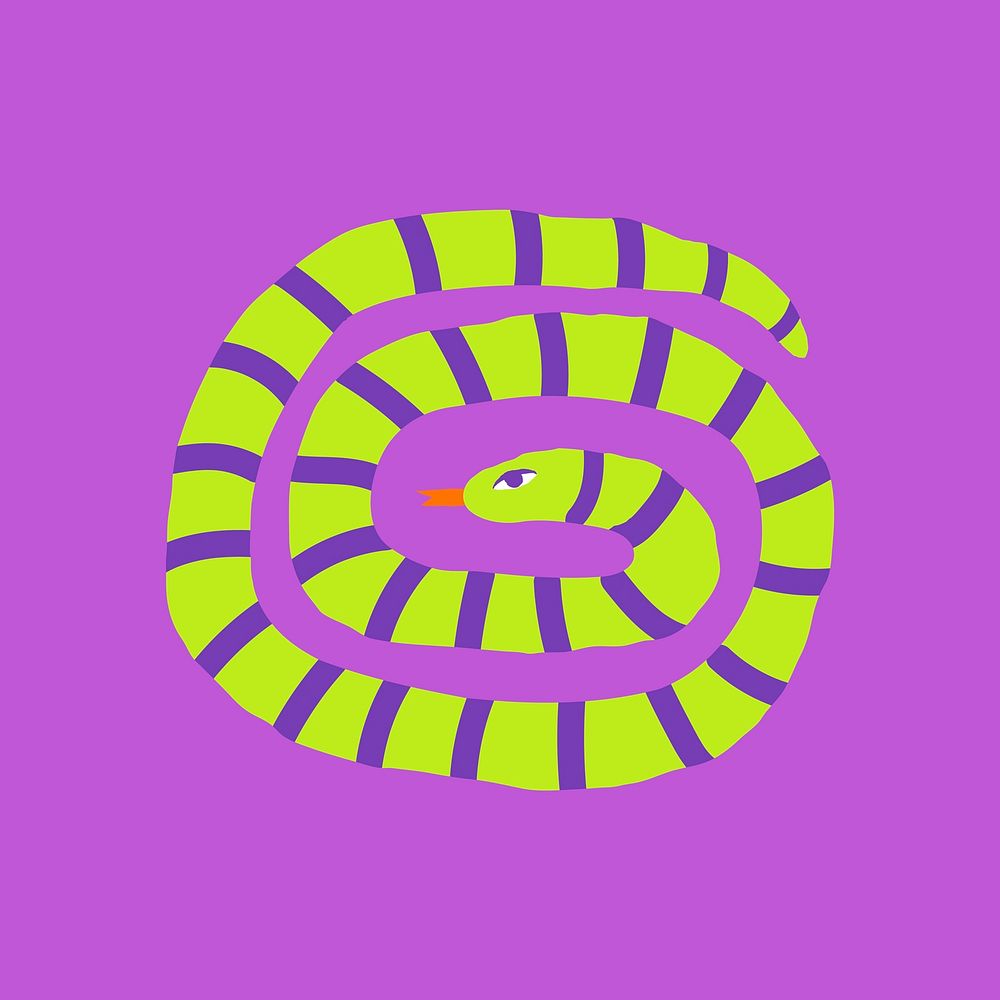 Abstract coiled snake element vector animal illustration