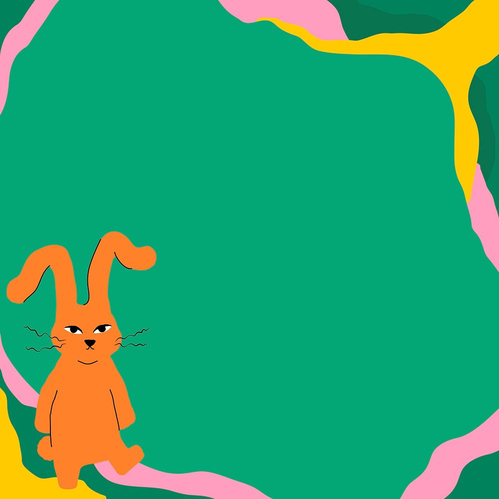 Rabbit frame psd cute animal illustration