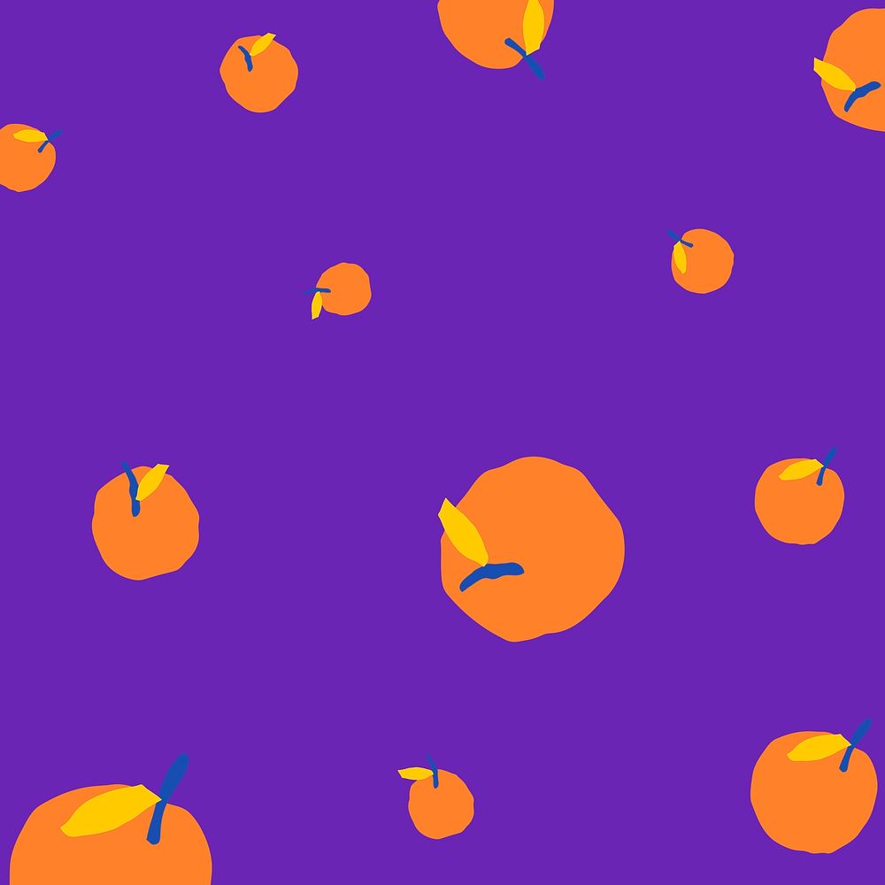Orange fruit pattern on purple background