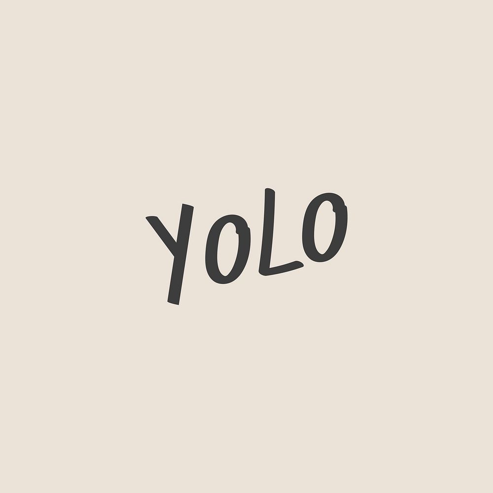 Doodle yolo text vector in black font