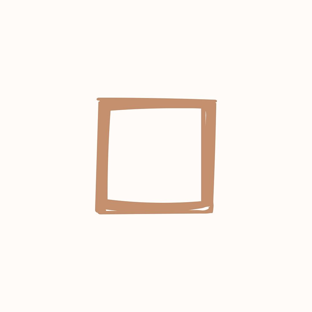 Cute doodle square vector in bronze