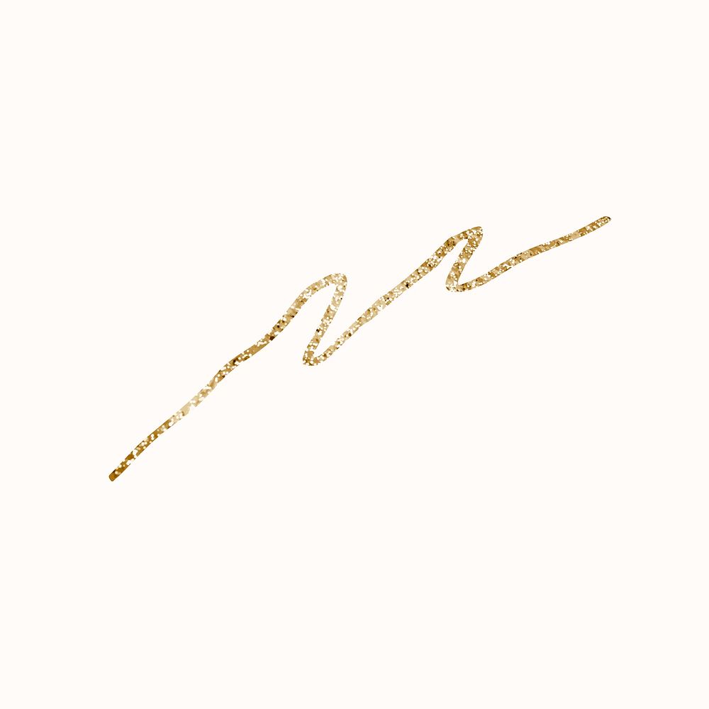Doodle line vector in glitter gold