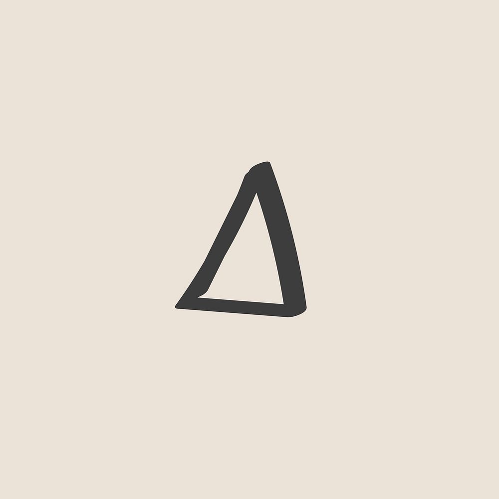Cute doodle triangle vector in black