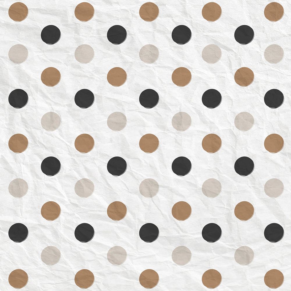 Polka dot pattern in black and gold background
