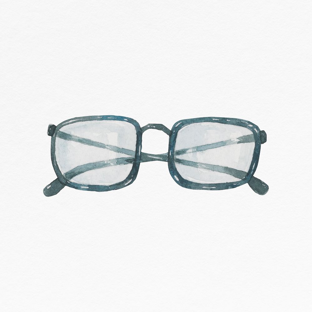 Glasses watercolor education graphic