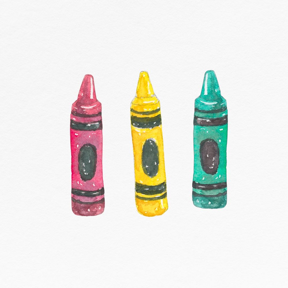 Crayon watercolor education graphic