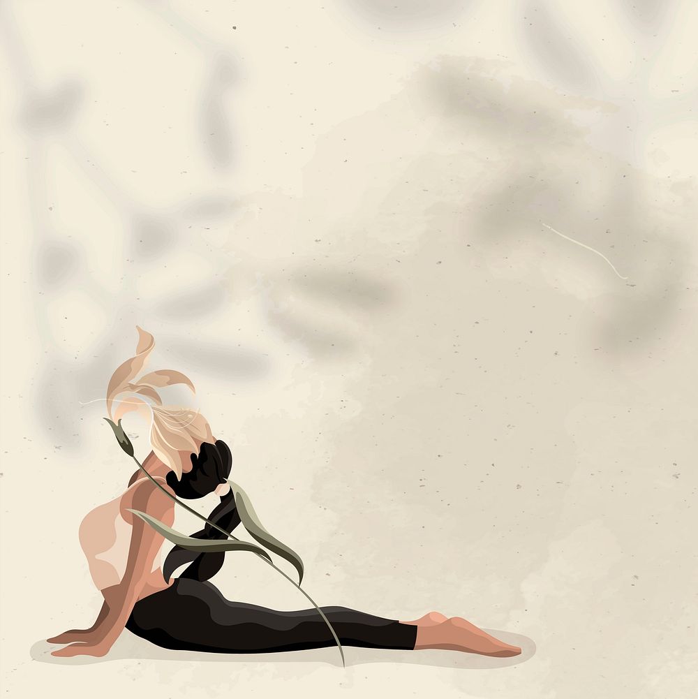 Cobra pose border background with yoga, health and wellness illustration