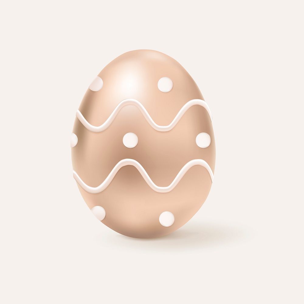 3D easter egg rose gold with polka dot pattern