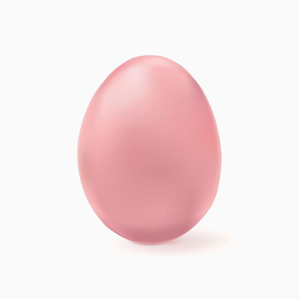 Pink Easter egg 3D vector matte festive celebration