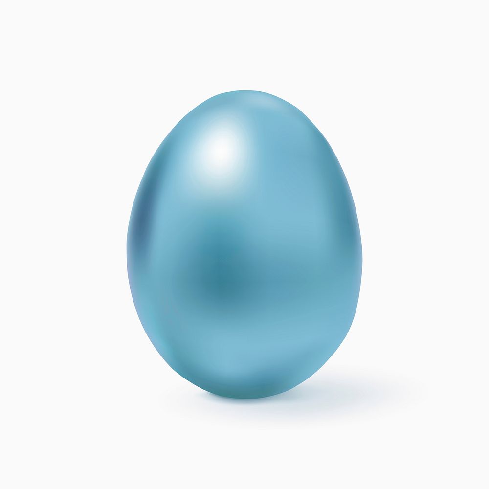 Blue easter egg 3D vector shiny festive celebration