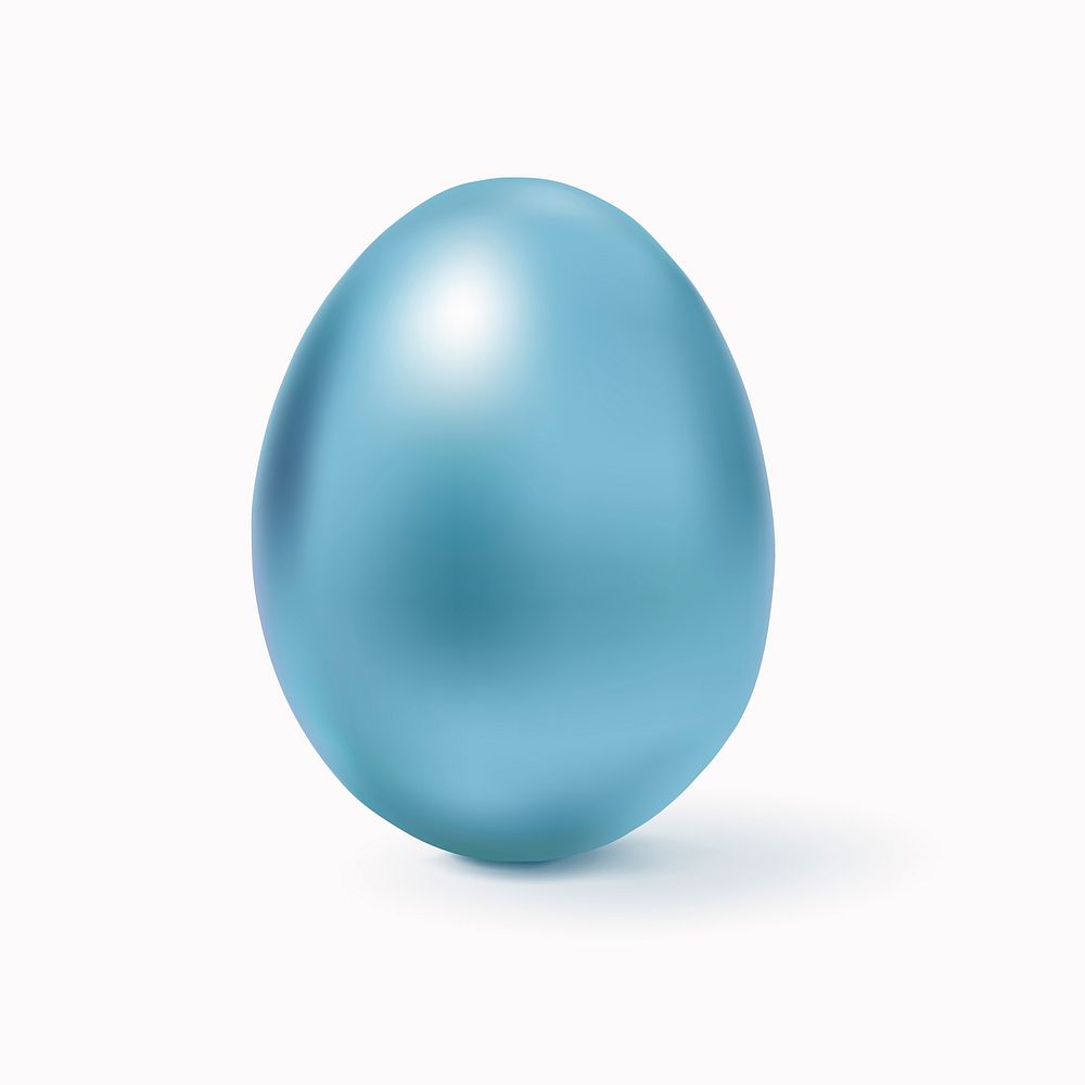 Blue easter egg 3D shiny festive celebration