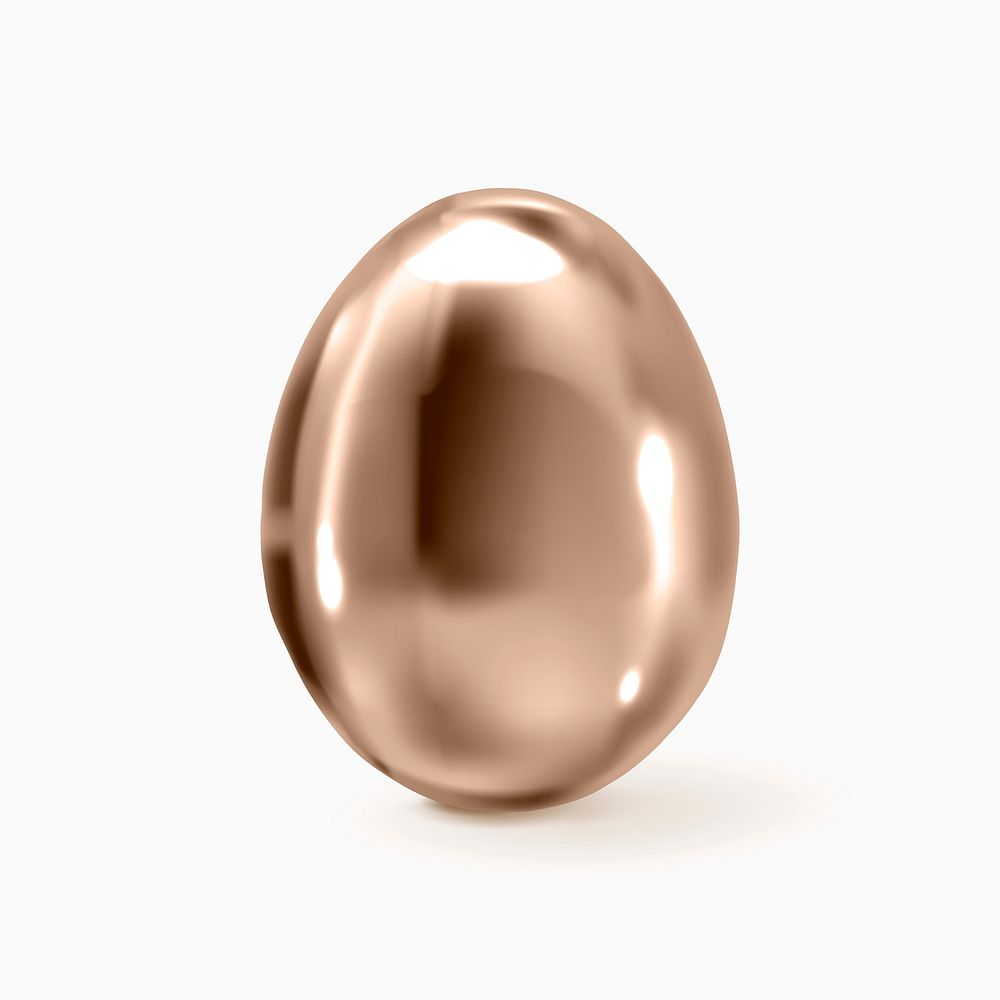 Gold Easter egg 3D vector metallic festive celebration