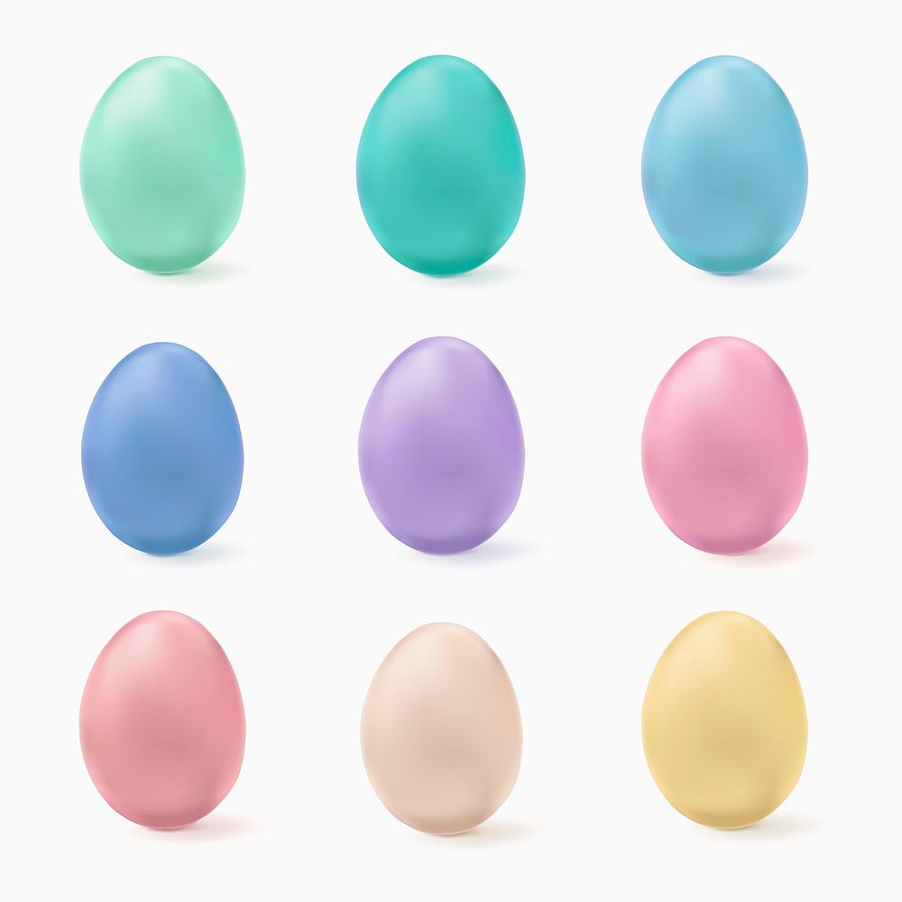 Colorful easter egg 3D vector matte festive celebration collection