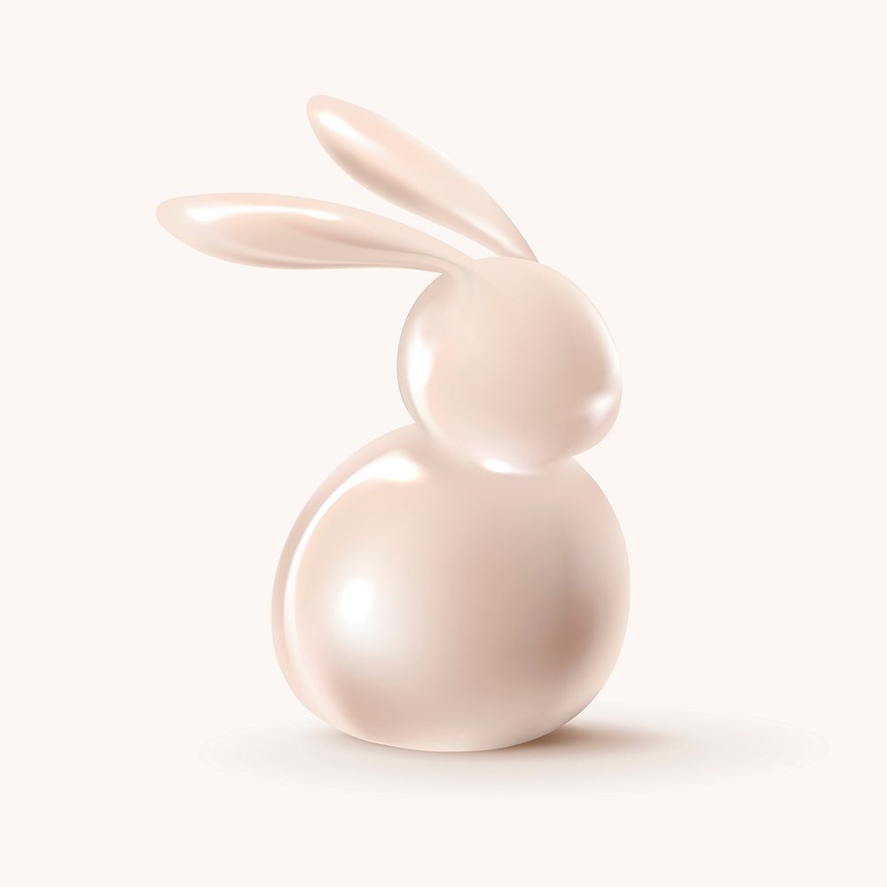3D Easter bunny vector in luxury rose gold holidays celebration theme