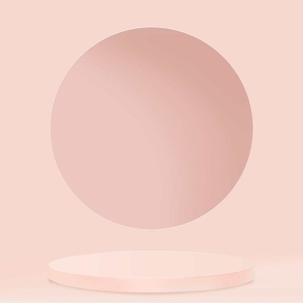 Display podium 3D rendering minimal pink product backdrop