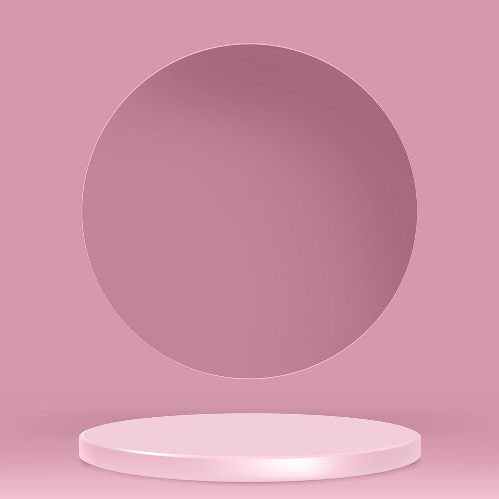 3D display podium pink minimal product backdrop